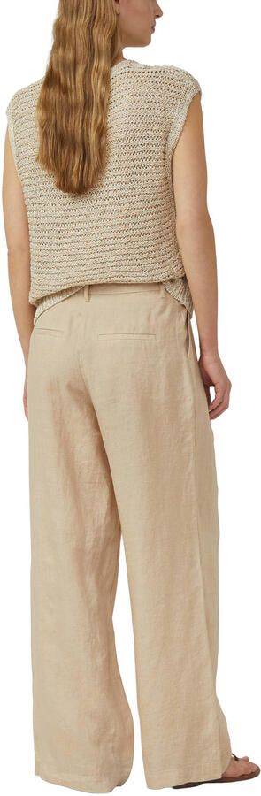 S.Oliver wide leg regular waist broek met linnen beige - Foto 2