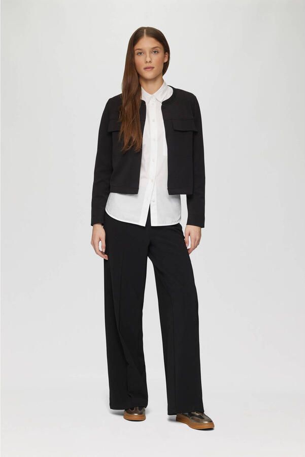 S.Oliver wide leg regular waist broek zwart