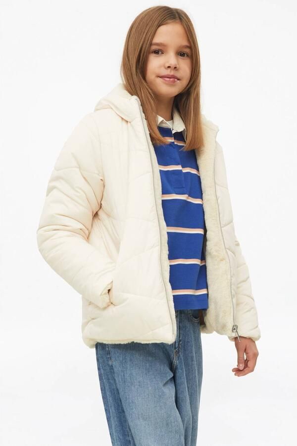 S.Oliver winterjas beige Meisjes Polyester Opstaande kraag Effen