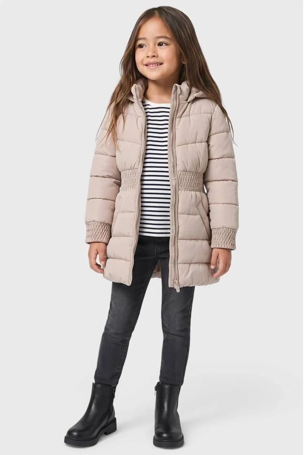 S.Oliver winterjas beige Meisjes Polyester Capuchon Effen