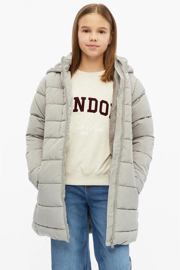 S.Oliver winterjas grijs Meisjes Polyester Capuchon Effen