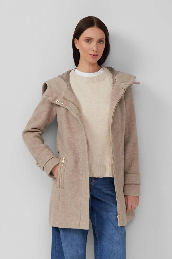 S.Oliver winterjas met wol beige