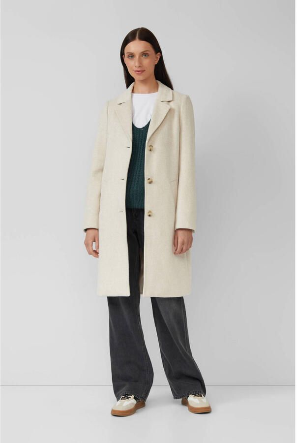 S.Oliver Lange jas met reverskraag en wol