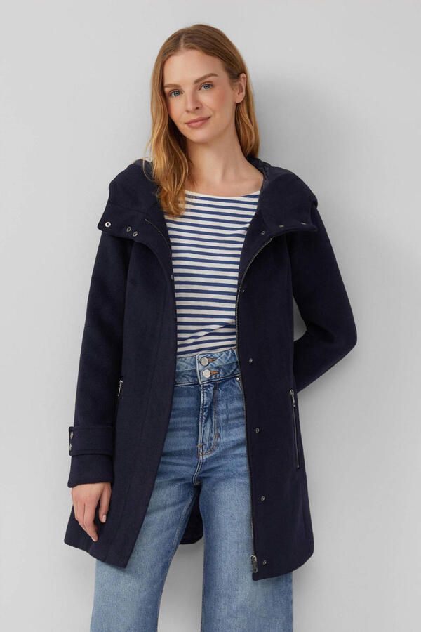 S.Oliver winterjas met wol marineblauw