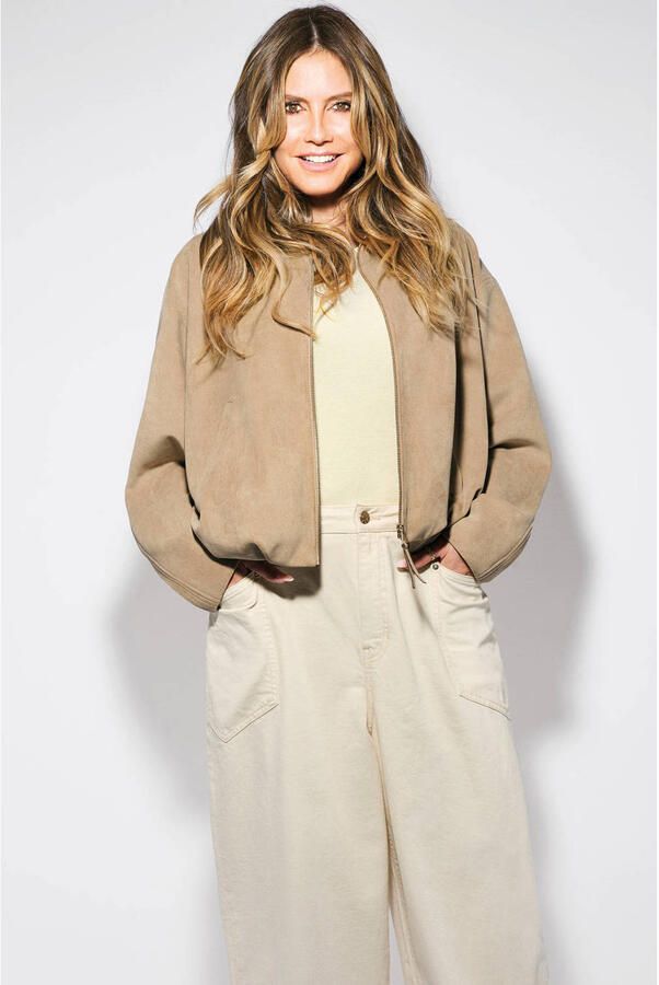 S.Oliver x Heidi Klum suèdelook imitatieleren jas beige