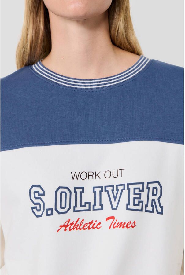 S.Oliver x Heidi Klum sweater met tekst blauw wit - Foto 2