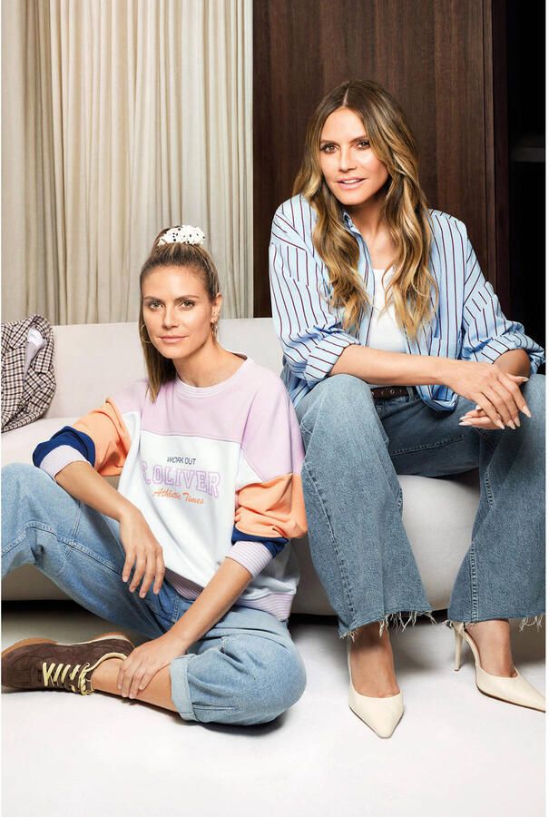 S.Oliver x Heidi Klum sweater met tekst roze lichtoranje - Foto 2