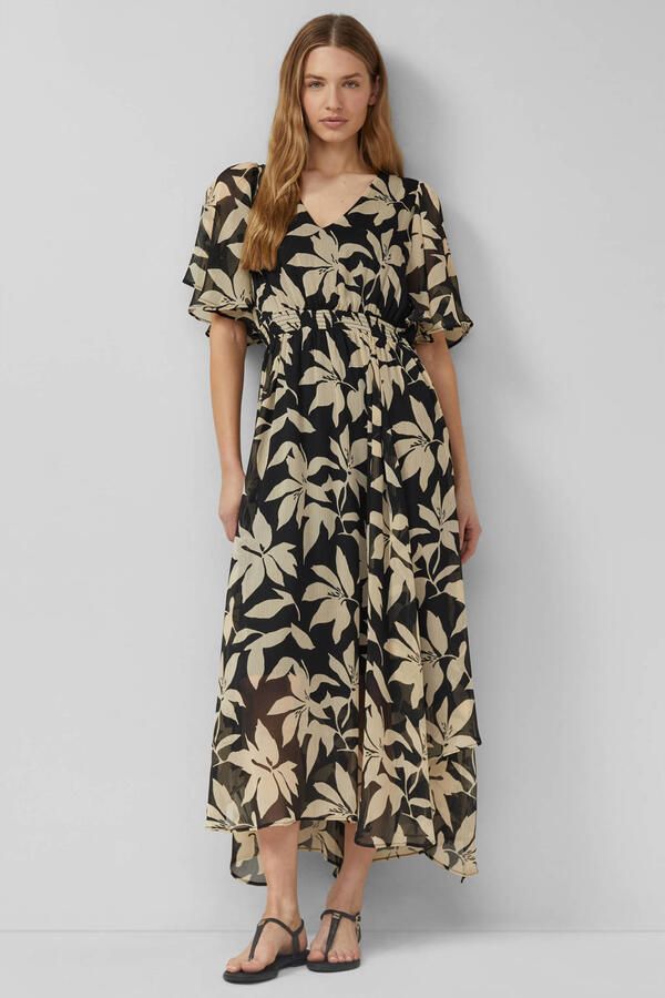 S.Oliver RED LABEL Getailleerde chiffonjurk met all-over motief