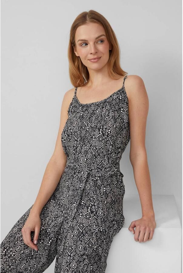 S.Oliver RED LABEL Relaxed fit jumpsuit van gestructureerde viscosemix