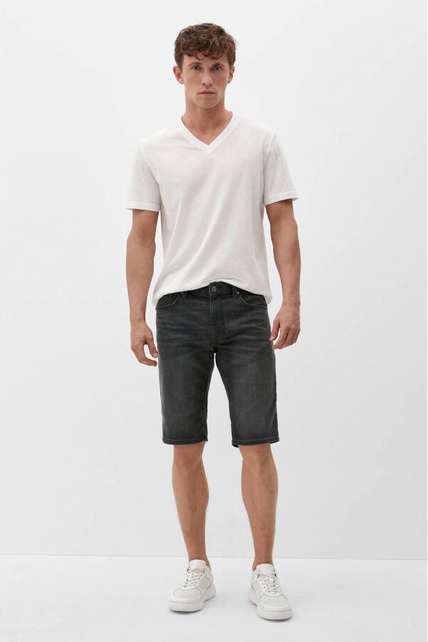 s.Oliver straight fit short antraciet