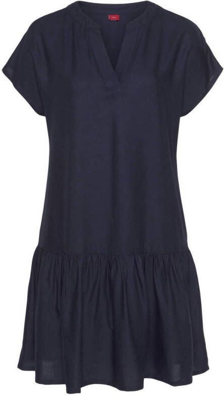 S.Oliver RED LABEL Beachwear Blousejurk met volants op de rok tuniekjurk zomerjurk basic