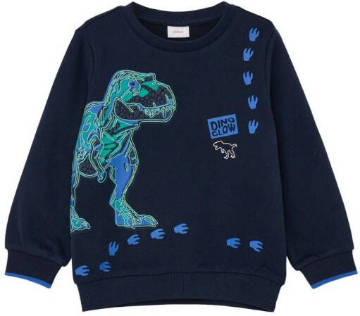 S.Oliver sweater met dierenprint blauw Dierenprint 104 110