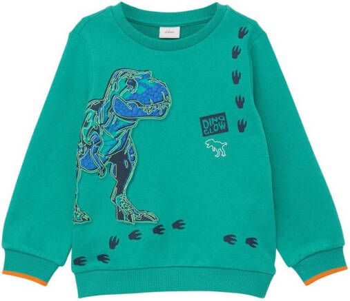 s.Oliver sweater met dierenprint groen