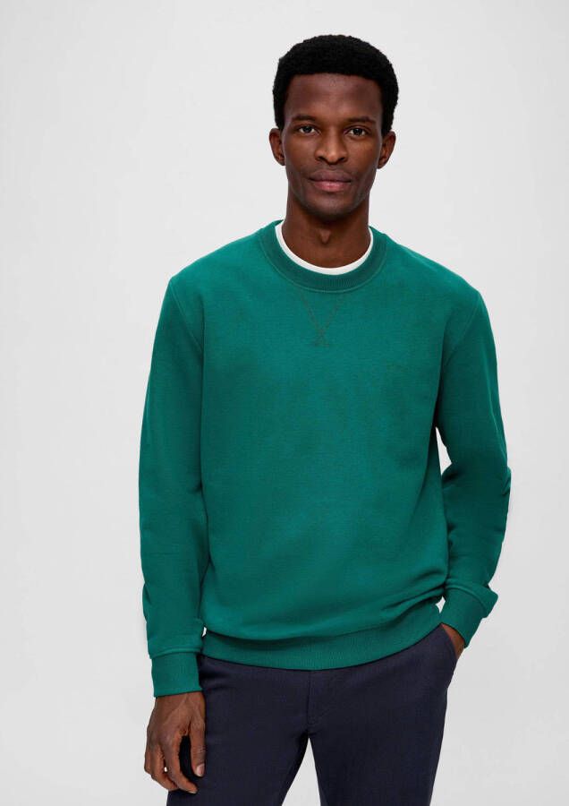 S.Oliver sweater met logo groen