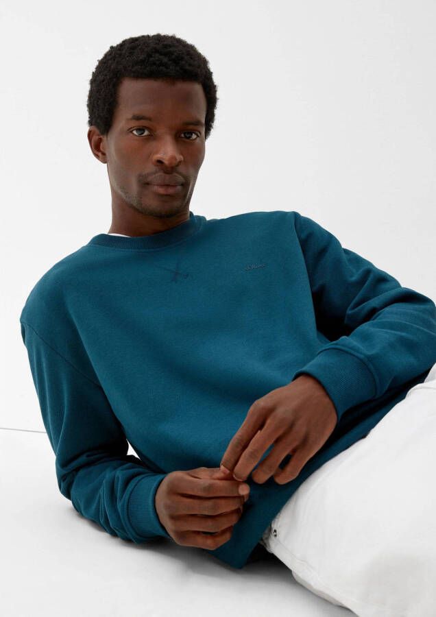 S.Oliver RED LABEL Sweatshirt met ronde hals in effen design