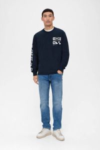 S.Oliver sweater met printopdruk donkerblauw