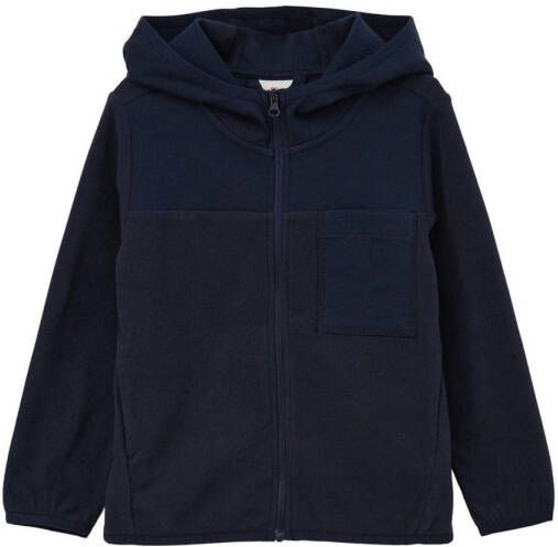 S.Oliver sweatvest donkerblauw Jongens Polyester Capuchon Effen 104 110