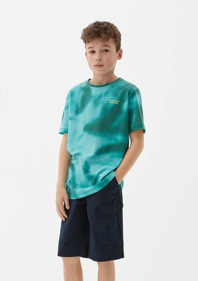 S.Oliver T-shirt met all over print groen mintgroen