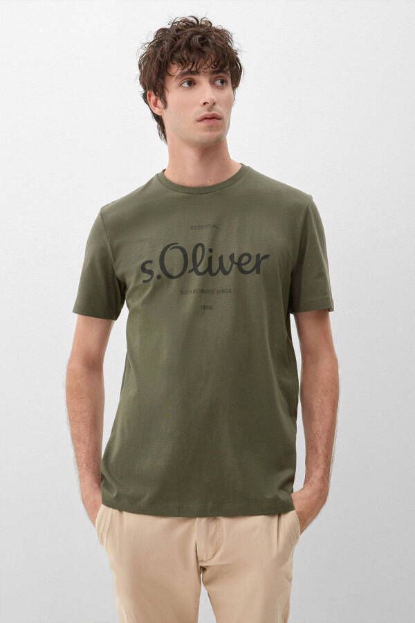 s.Oliver T-shirt met logo groen