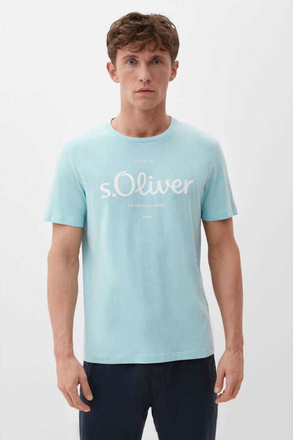 s.Oliver T-shirt met logo turquoise