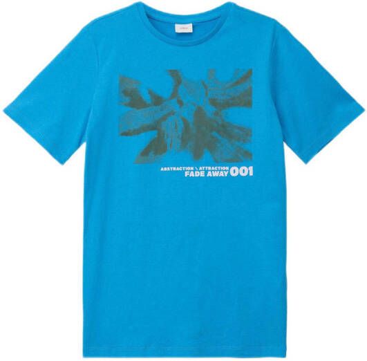 S.Oliver T-shirt met printopdruk blauw