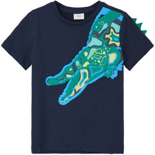 S.Oliver T-shirt met printopdruk marine