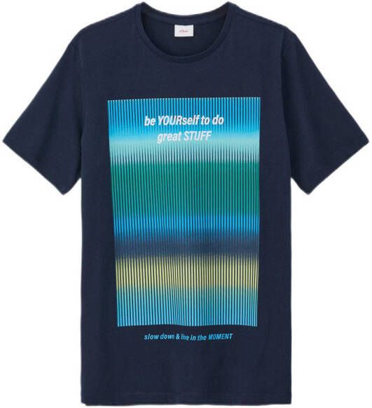 s.Oliver T-shirt met printopdruk marine