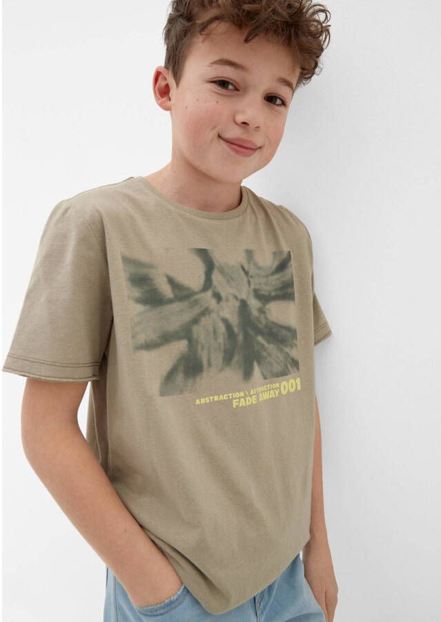 S.Oliver T-shirt met printopdruk taupe