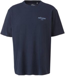 S.Oliver T-shirt met tekst marine