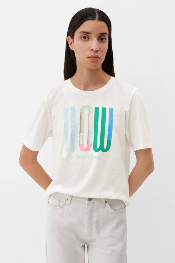 s.Oliver T-shirt met tekst wit