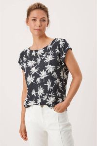 S.Oliver top met all over print donkerblauw wit