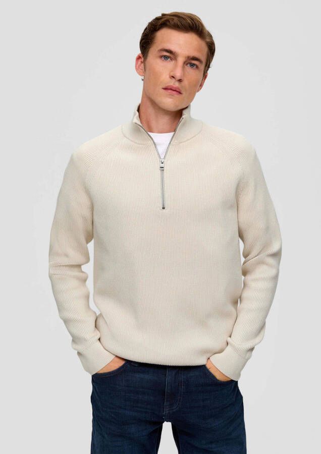 S.Oliver RED LABEL Gebreide pullover met schipperskraag in effen design