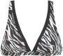 S.Oliver voorgevormde triangel bikinitop met zebraprint zwart wit - Thumbnail 1