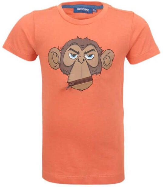 Someone T-shirt Bondi met printopdruk oranje