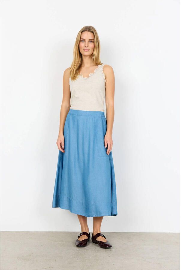 Soyaconcept A-lijn rok blauw