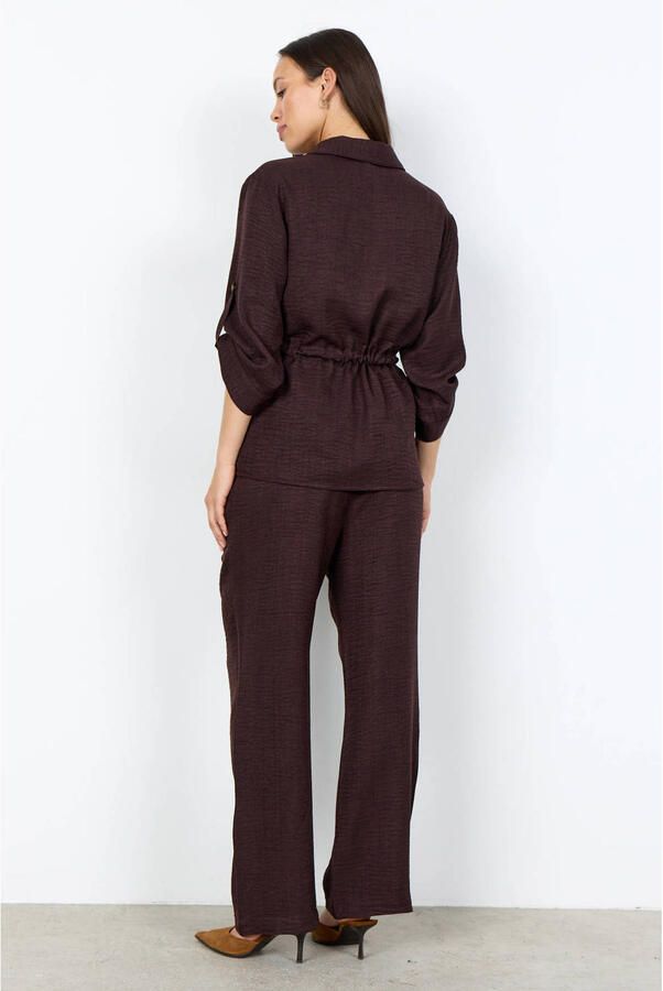 Soyaconcept blouse met ceintuur donkerbruin - Foto 3