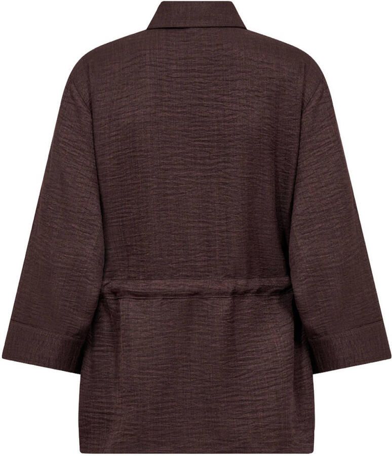 Soyaconcept blouse met ceintuur donkerbruin - Foto 2