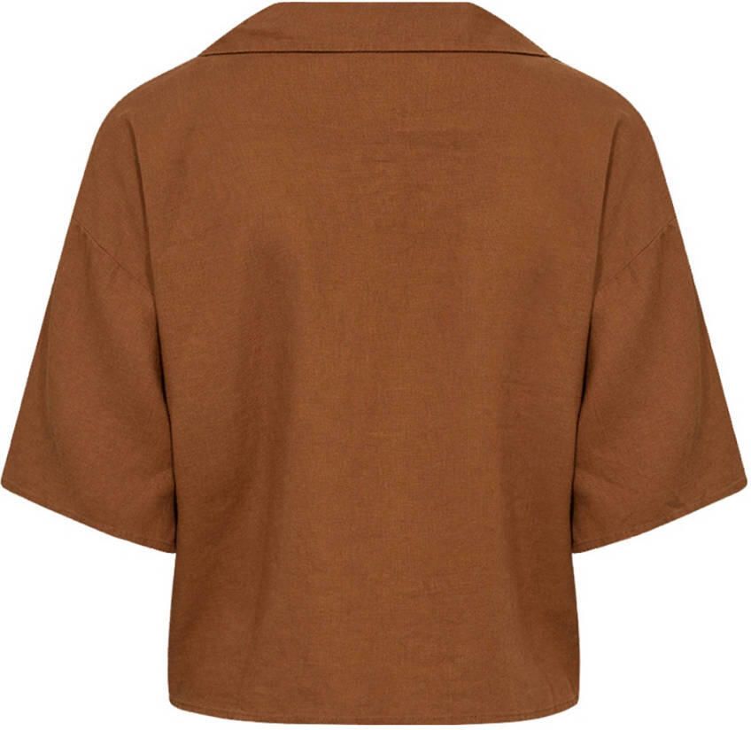 Soyaconcept blouse met linnen bruin - Foto 2