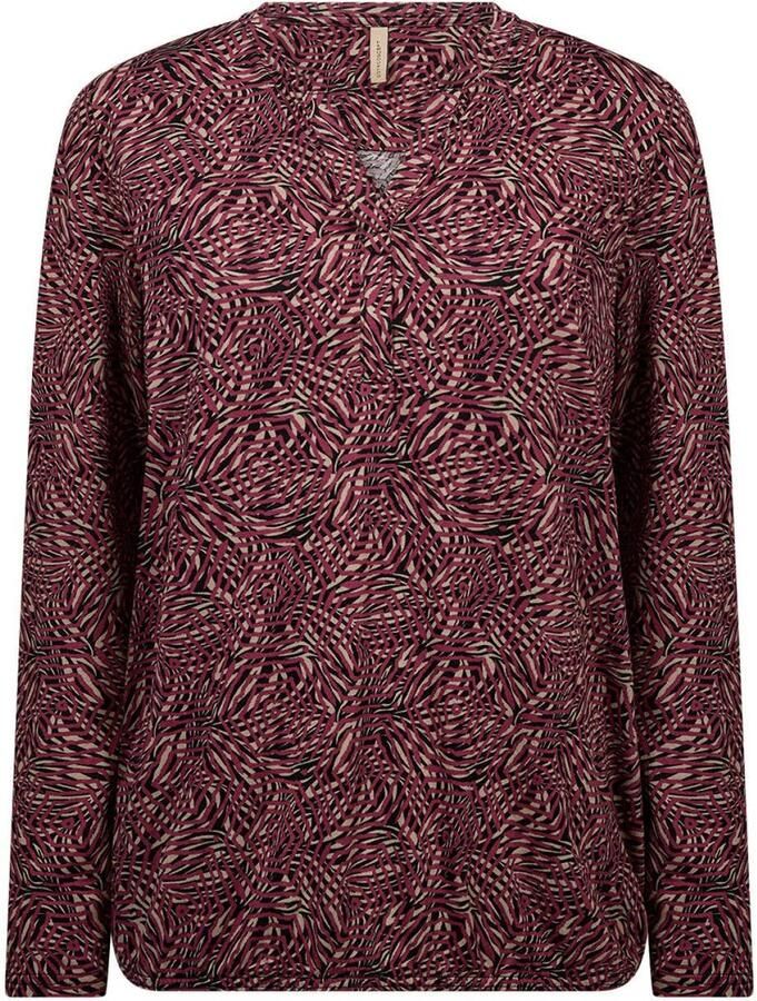 Soyaconcept blouse met print donkerrood