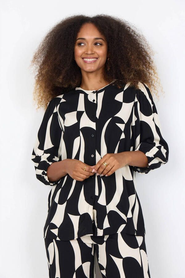 Soyaconcept regular fit blouse van viscose met 3 4-mouw model 'CHANISE'