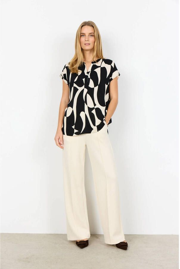 Soyaconcept regular fit blouse van viscose met V-hals model 'CHANISE'