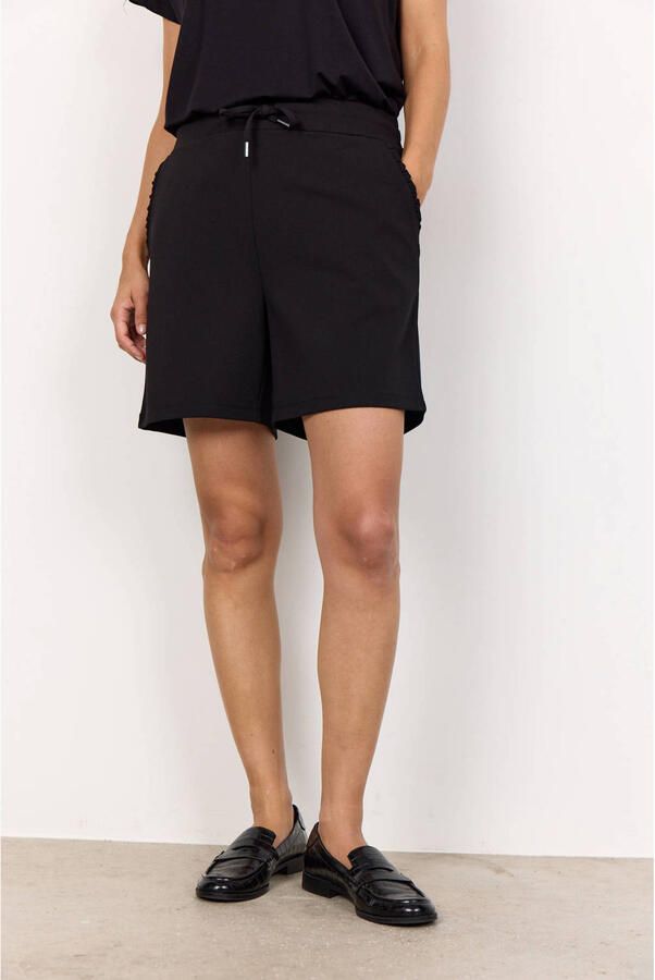 Soyaconcept comfort fit high waist sweatshort zwart