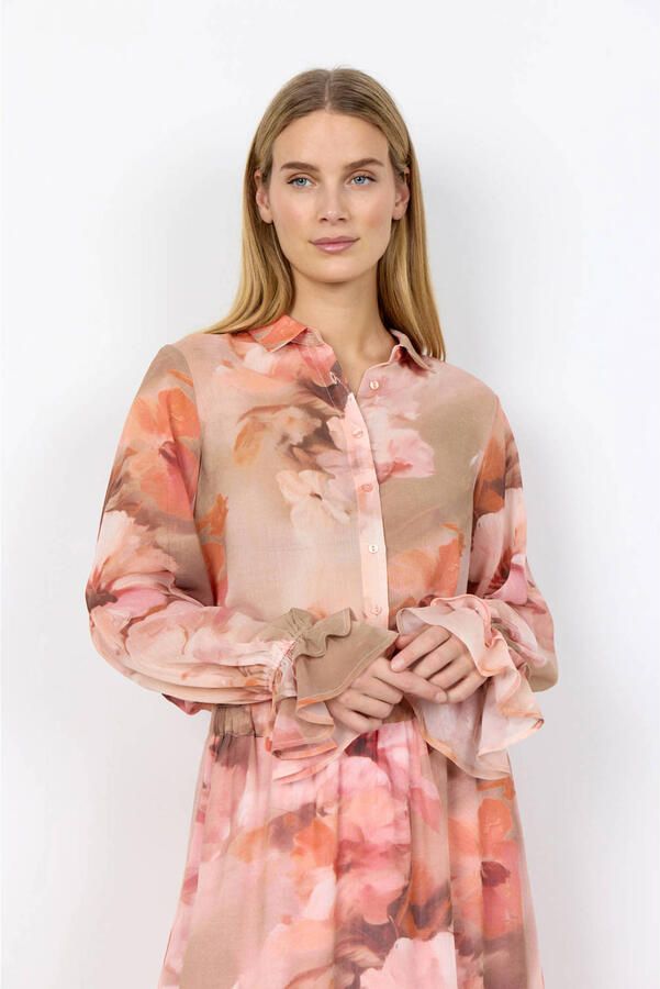 Soyaconcept gebloemde blouse roze