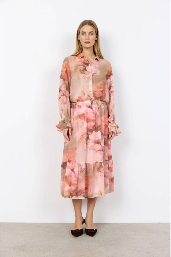 Soyaconcept gebloemde blouse roze - Foto 3