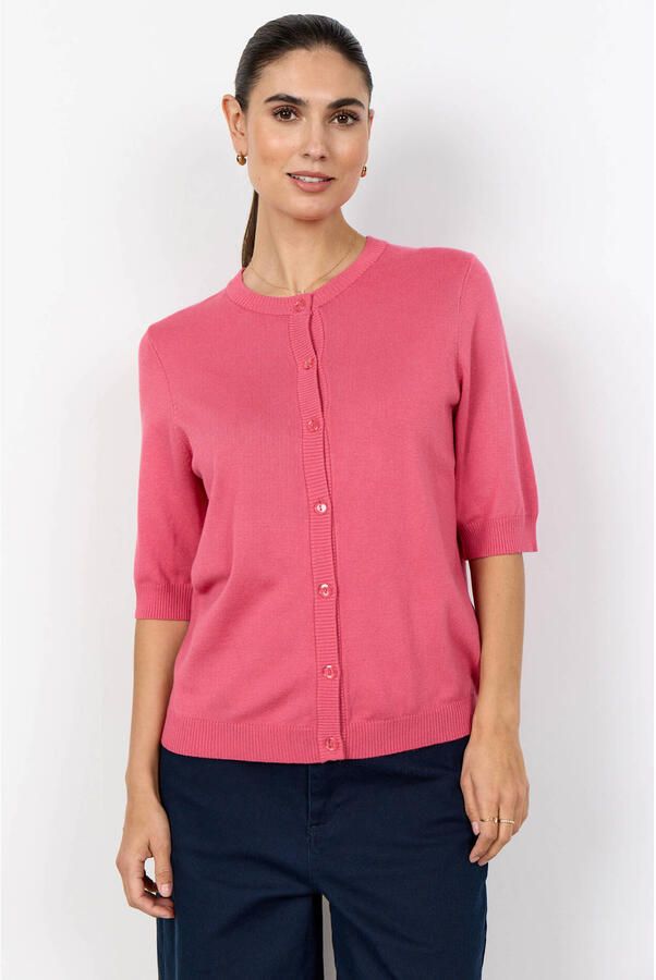 Soyaconcept gebreid vest roze