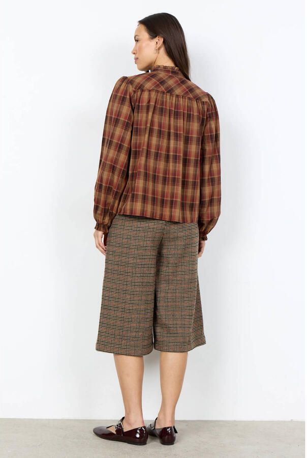 Soyaconcept geruite blouse bruin - Foto 3