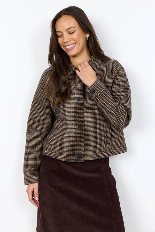 Soyaconcept geruite jas bruin