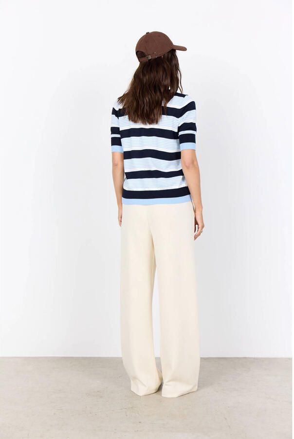 Soyaconcept gestreepte gebreid vest blauw - Foto 2