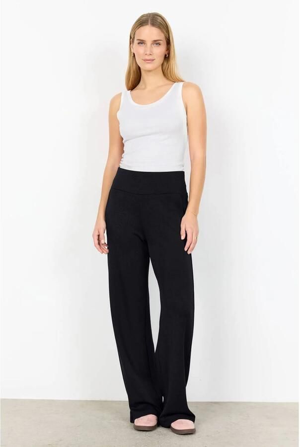Soyaconcept high waist straight leg casual broek zwart