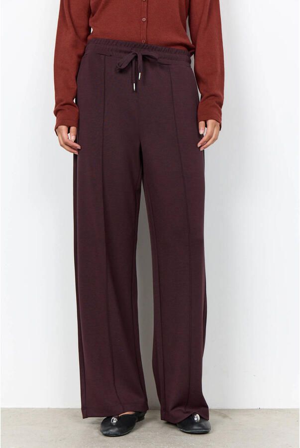 Soyaconcept high waist wide leg broek donkerpaars